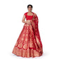 Vasundhara Banarasi Handwoven Lehenga Red