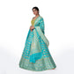 Shir Shikargah Banarasi Handwoven Lehenga Turquoise