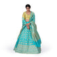 Shir Shikargah Banarasi Handwoven Lehenga Turquoise