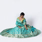 Shir Shikargah Banarasi Handwoven Lehenga Turquoise