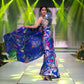 Maya Khinkhwab Floral Banarasi Handwoven Electric Blue Silk Saree