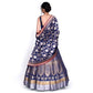 Chana Patti Banarasi Handwoven Lehenga Ink Blue
