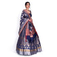 Chana Patti Banarasi Handwoven Lehenga Ink Blue