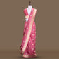 Kangoora Kadhwa Rose Pink Banarasi Handwoven Silk Saree