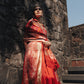 Ashwalekha Handwoven Banarasi Red Silk Saree
