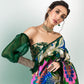 Gyasar Khinkhwab Floral Pine Green Silk Saree