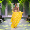 Minakari Chevron Banarasi Handwoven Yellow Silk Saree