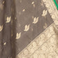 Flower Buti Brown Banarasi Handwoven Kora Silk Saree