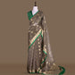 Flower Buti Brown Banarasi Handwoven Kora Silk Saree