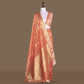 Flower Buti Orange Banarasi Handwoven Kora Silk Saree
