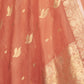 Flower Buti Orange Banarasi Handwoven Kora Silk Saree