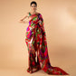 Gyasar Khinkhwab Floral Red Silk Saree