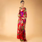 Gyasar Khinkhwab Floral Red Silk Saree