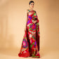 Gyasar Khinkhwab Floral Red Silk Saree