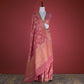 Jamdani Deep Berry Muslin Cotton Saree