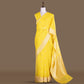 Chunri Buti Lemon Yellow Banarasi Handwoven Muslin Cotton Saree