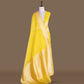 Chunri Buti Lemon Yellow Banarasi Handwoven Muslin Cotton Saree