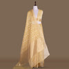 Ashrafi Yellow Banarasi Handwoven Kora Silk Saree
