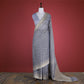 Chevron Phool Ink Blue Cotton Saree