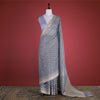 Chevron Phool Ink Blue Cotton Saree