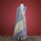 Chevron Phool Ink Blue Cotton Saree