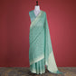 Phool Chevron Teal Cotton Saree