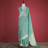 Phool Chevron Teal Cotton Saree