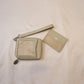 Banarasi Handwoven & Pure Leather Handmade Beige Grey Womens Wallet