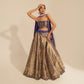 Khinkhwab Handwoven Banarasi Ink Blue Lehenga