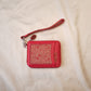 Banarasi Handwoven & Pure Leather Handmade Red Womens Wallet