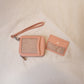 Banarasi Handwoven & Pure Leather Handmade Salmon Pink Womens Wallet