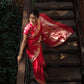 Takarabune Handwoven Banarasi Red Silk Saree