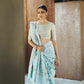 Manikya Handwoven Banarasi Aqua Rumali Pallu Silk Saree