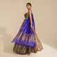 Khinkhwab Handwoven Banarasi Ink Blue Lehenga