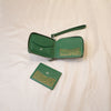 Banarasi Handwoven & Pure Leather Handmade Green Womens Wallet