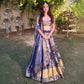 Rangkat Banarasi Handwoven Ink Blue Silk Lehenga