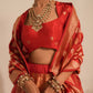 Khinkhwab Handwoven Banarasi Red Lehenga