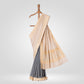 Yuti Beige Banarasi Handwoven Tussar Cotton Saree