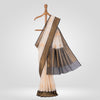 Nisha Cream Banarasi Handwoven Kora Cotton Saree