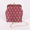 Gundavari Buti Maroon Banarasi Handwoven Silk Clutch
