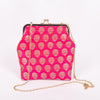 Guldavari Buti Pink Banarasi Handwoven Silk Clutch