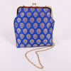 Guldavari Buti Royal Blue Banarasi Handwoven Silk Clutch