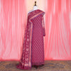Jamdani Banarasi Handwoven Pink Cotton Suit Set 2 Piece