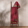 Niloufer Maroon Red Banarasi Handwoven Cotton Suit Set