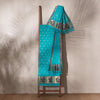 Niloufer Waterspout Blue Banarasi Handwoven Cotton Suit Set