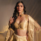 Mother Pearl Rangkat Banarasi Handwoven Lehenga Gold