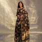 Moti Seepi Banarasi Handwoven Black Kora Silk Saree