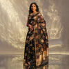 Moti Seepi Banarasi Handwoven Black Kora Silk Saree