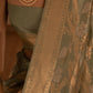 Jungla Handwoven Banarasi Sea Green Silk Saree