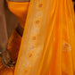 Vintage Buti Handwoven Banarasi Yellow Silk Saree